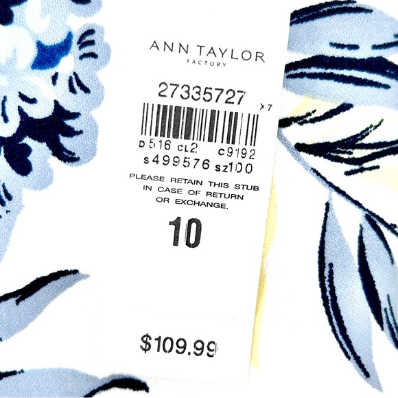 NWTO Ann Taylor Factory White Floral Sheath Dress Size 10 (fits like an 8) - Picture 8 of 9